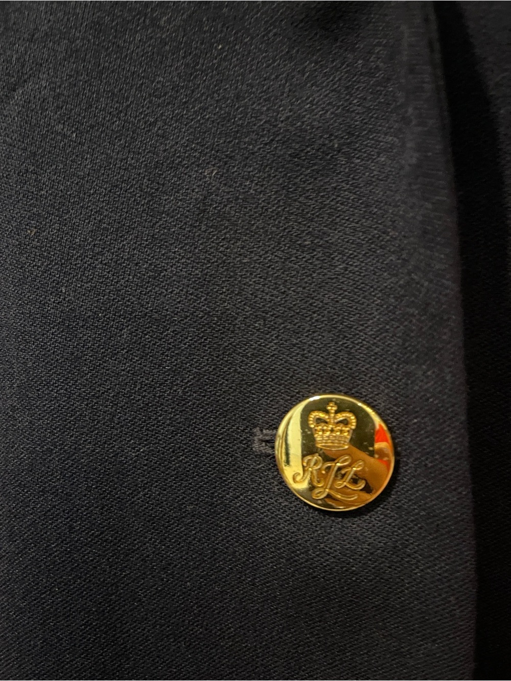 Ralph Lauren Navy Blazer Single Breast with Embroidered Crest and Gold Buttons - Picture 2 of 3